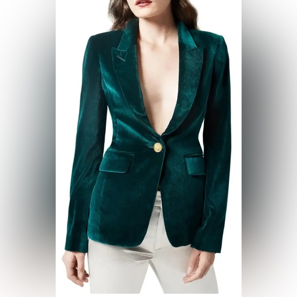 Smythe Jackets & Blazers - Smythe Velvet Peaked Emerald Green Blazer 2